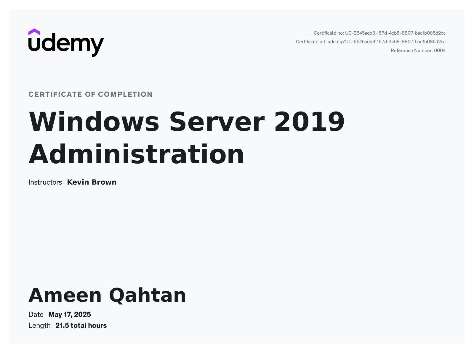 إدارة Windows Server 2019